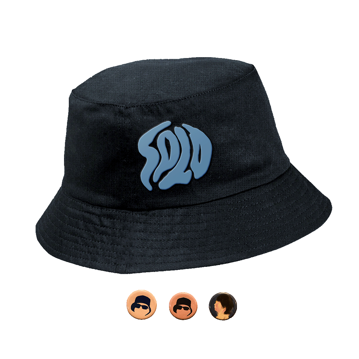Unisex Nylon "Solo" Bucket Hat with pins